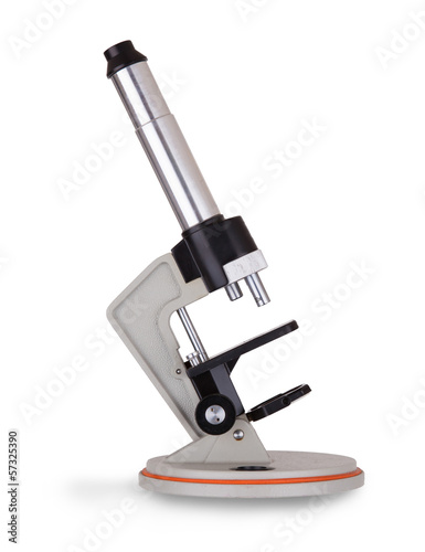 Photo: Old simple microscope isolated Old simple microscope isolated