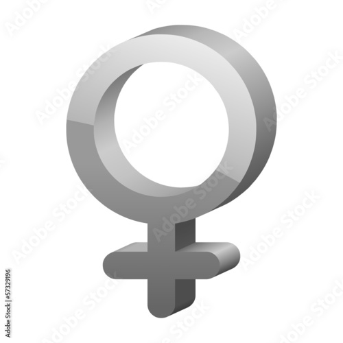 Illustration: 3D gray female sex symbol 3D gray female sex symbol