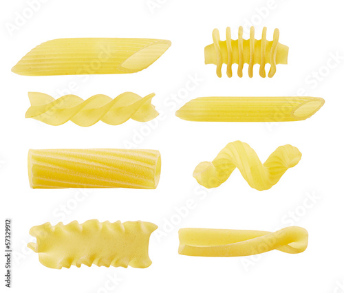 Photo: Eight different types of pasta Eight different types of pasta
