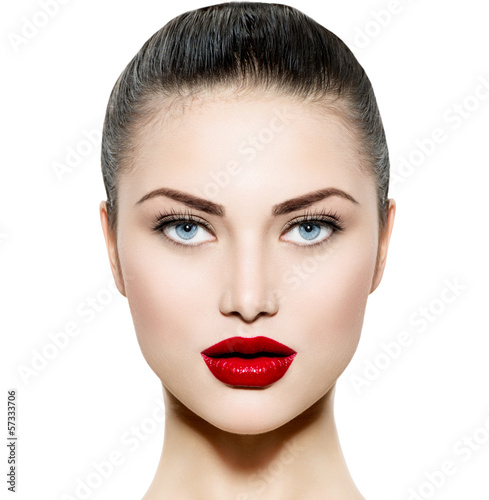 Photo: Beauty Woman Portrait. Makeup for Brunette with Blue eyes Beauty Woman Portrait. Makeup for Brunette with Blue eyes