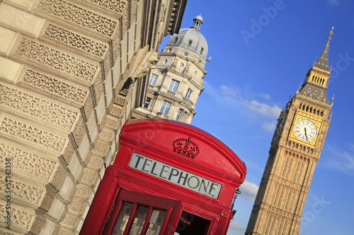 Photo: Red phone box in London UK Red phone box in London UK