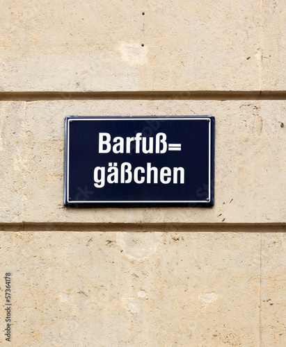 Photo: Strassenschild Barfußgässchen Leipzig Strassenschild Barfußgässchen Leipzig