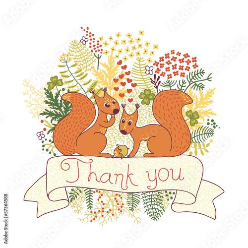 Vector: Autumn background with cute squirrels. Thanksgiving. Autumn background with cute squirrels. Thanksgiving.