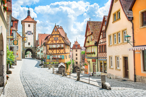 Fototapeta Medieval town of Rothenburg ob der Tauber, Bavaria, Germany