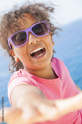 Photo: Mixed Race African American Girl Child Sunshine Sunglasses Mixed Race African American Girl Child Sunshine Sunglasses