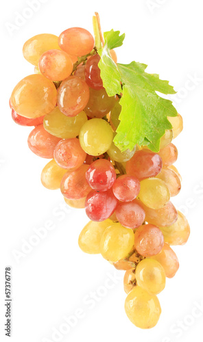Photo: Ripe sweet grape, isolated on white Ripe sweet grape, isolated on white