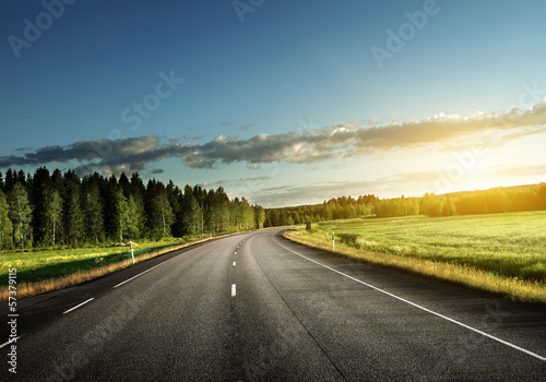 Photo: Asphalt road in forest Asphalt road in forest
