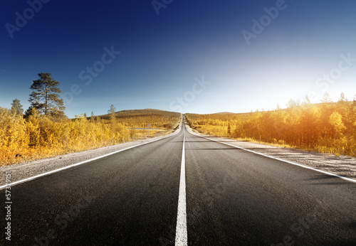 Photo: road in north mountains in autumn time road in north mountains in autumn time