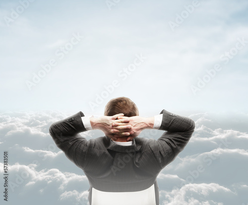 Photo: man looking at cloud man looking at cloud