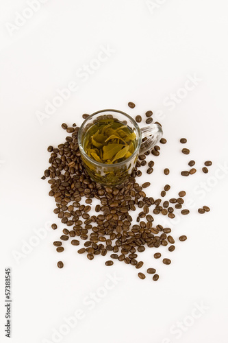 Photo: Coffee and green tea Coffee and green tea