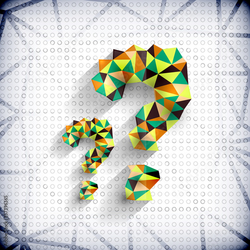 Vector: Paper mosaic triangles texture question mark Paper mosaic triangles texture question mark