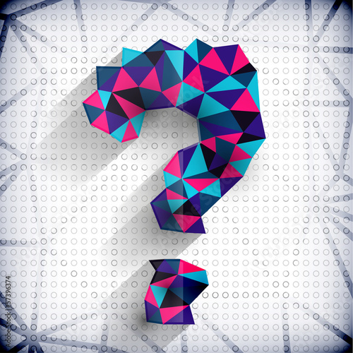 Vector: Paper mosaic triangles texture question mark Paper mosaic triangles texture question mark