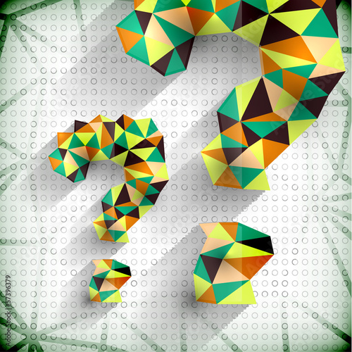 Vector: Paper mosaic triangles texture question mark Paper mosaic triangles texture question mark