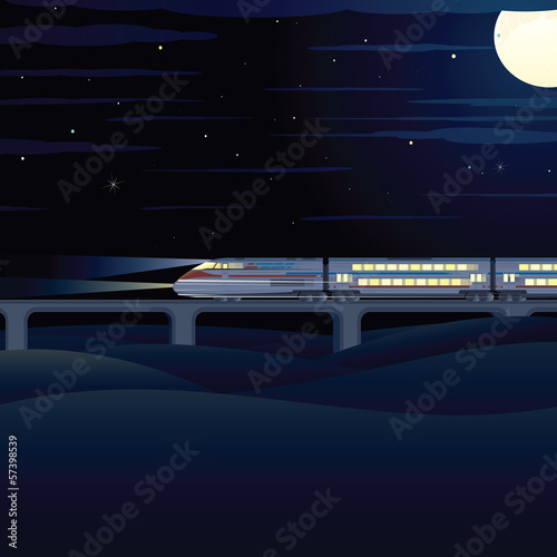Vector: Night Express. Vector Illustration Night Express. Vector Illustration