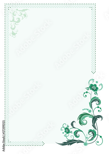 Vector: green floral frame green floral frame