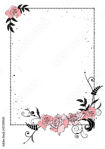 Vector: floral frame with chain floral frame with chain