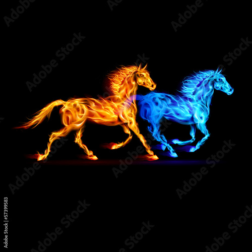 Vector: Fire horses. Fire horses.