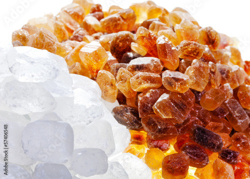 Photo: White and brown candy sugar.. White and brown candy sugar..