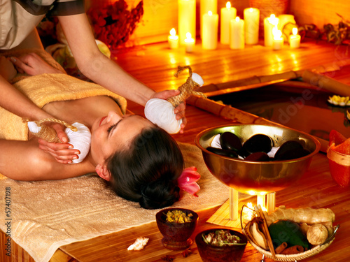 Photo: Woman getting facial massage. Woman getting facial massage.