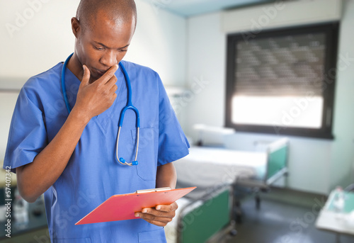 Photo: African doctor in a hospital room African doctor in a hospital room