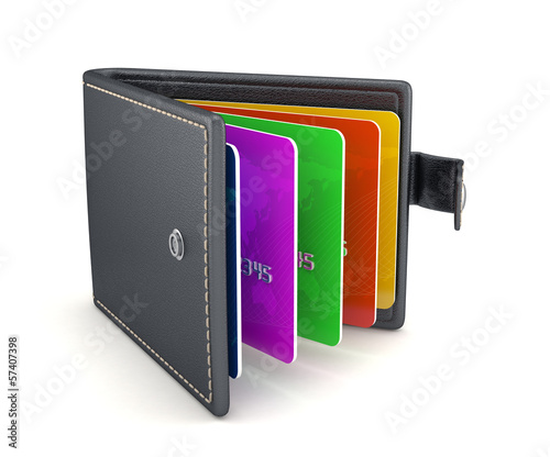 Illustration: Wallet with credit cards Wallet with credit cards