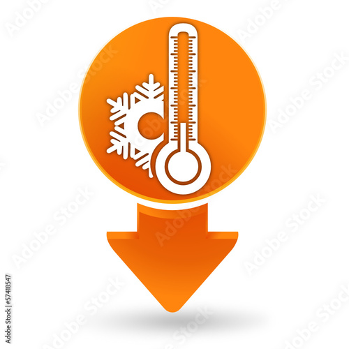 Vector: thermomètre froid sur signet orange thermomètre froid sur signet orange