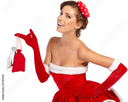 Photo: beautiful sexy girl wearing santa claus clothes beautiful sexy girl wearing santa claus clothes