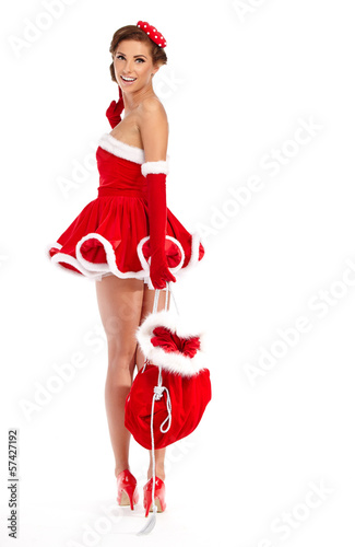 Photo: beautiful sexy girl wearing santa claus clothes beautiful sexy girl wearing santa claus clothes