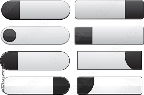 Vector: Black high-detailed modern web buttons. Black high-detailed modern web buttons.