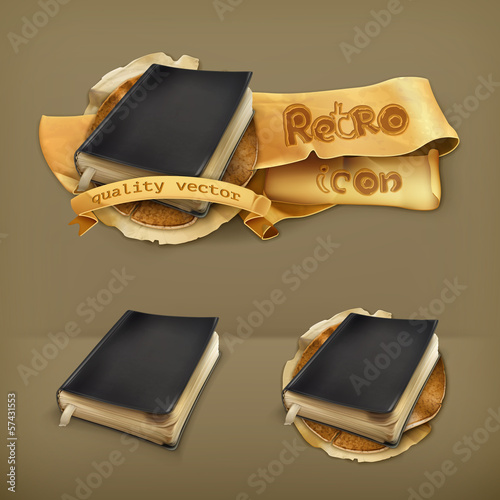 Vector: Old book, icon Old book, icon