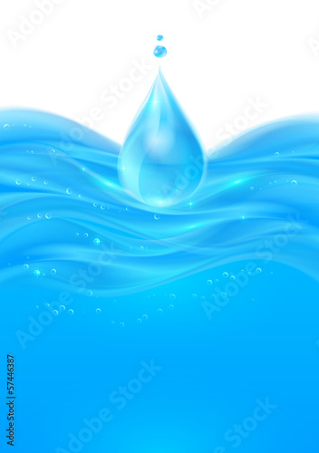 Vector: Blue realistic vector water background Blue realistic vector water background