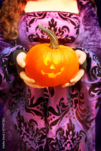 Photo: Holding Jack O Lantern Holding Jack O Lantern
