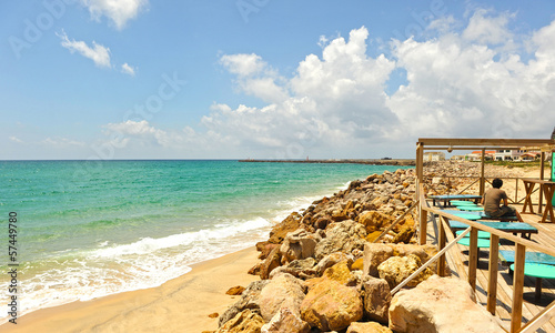 Photo: Terrace bar by the sea, Algarve, Portugal Terrace bar by the sea, Algarve, Portugal