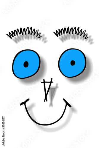 Illustration: Smiley mit blauen Augen... Smiley mit blauen Augen...