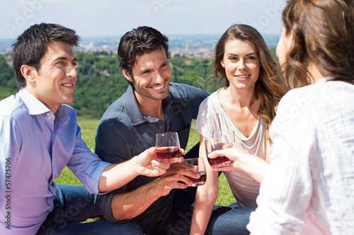 Photo: Group Of Friends Enjoying Wine Group Of Friends Enjoying Wine
