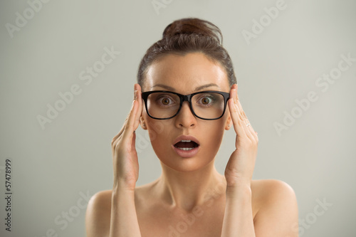Photo: Eyewear glasses woman closeup portrait Eyewear glasses woman closeup portrait