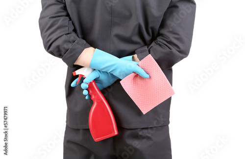 Photo: Closeup of spray and sponge. Closeup of spray and sponge.