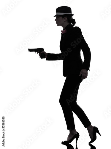 Photo: woman gun gangster killer silhouette woman gun gangster killer silhouette