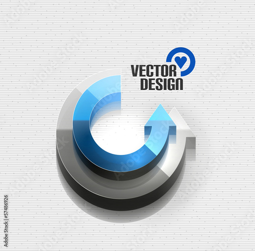 Vector: Vector 3d glossy arrow circle hi-tech concept Vector 3d glossy arrow circle hi-tech concept