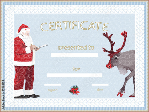 Vector: Certificate provided by Santa Claus Certificate provided by Santa Claus