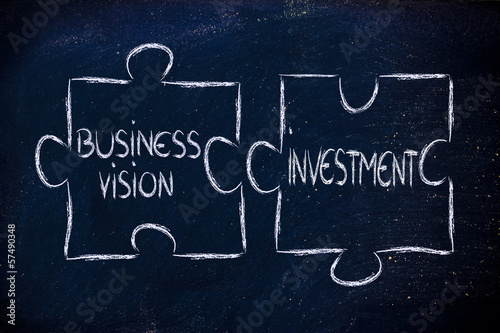 Illustration: business vision and investments,jigsaw puzzle design business vision and investments,jigsaw puzzle design