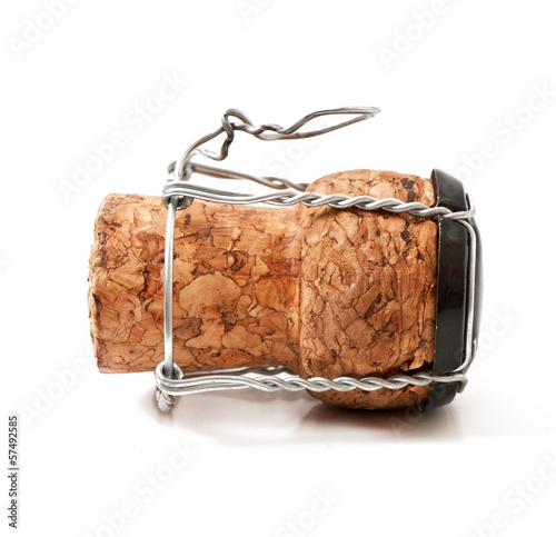 Photo: Wine cork isolated on white background Wine cork isolated on white background