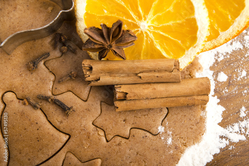 Photo: Baking ingredients for Christmas gingerbread Baking ingredients for Christmas gingerbread