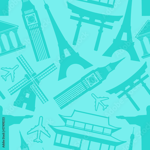 Vector: travel seamless pattern travel seamless pattern