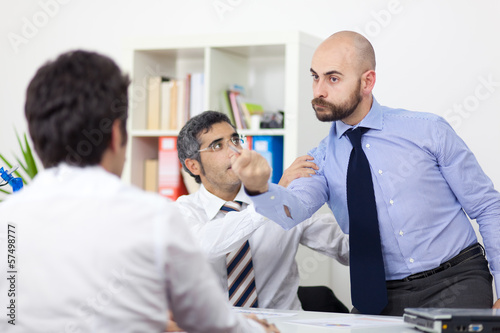 Photo: usiness people conflict problem working in team together usiness people conflict problem working in team together