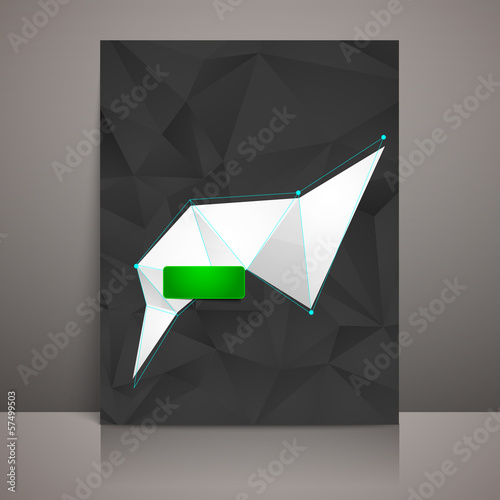 Vector: business brochure with black triangles and a white banner business brochure with black triangles and a white banner
