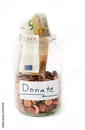 Photo: Jar with money from Donation Jar with money from Donation