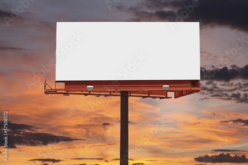 Photo: Blank Billboard with Sunset Sky Blank Billboard with Sunset Sky