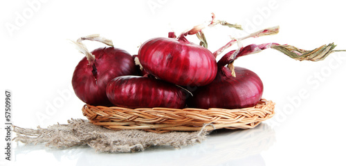 Photo: Fresh red onions isolated on white Fresh red onions isolated on white