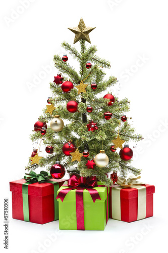 Photo: Decorated Christmas tree and gifts Decorated Christmas tree and gifts